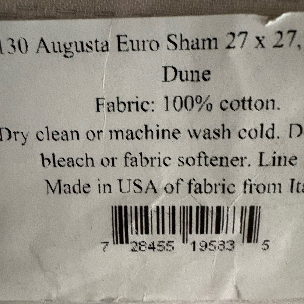 Matouk Augusta matelasse Dune Cotton Euro Sham new 27x27 - Picture 2 of 2